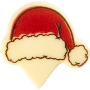 2 Pics Bonnet de Père de Noël 3,5 cm - Chocolat Blanc