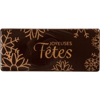 2 Plaquettes Joyeuses Ftes Flocons (8 cm) - Chocolat Noir