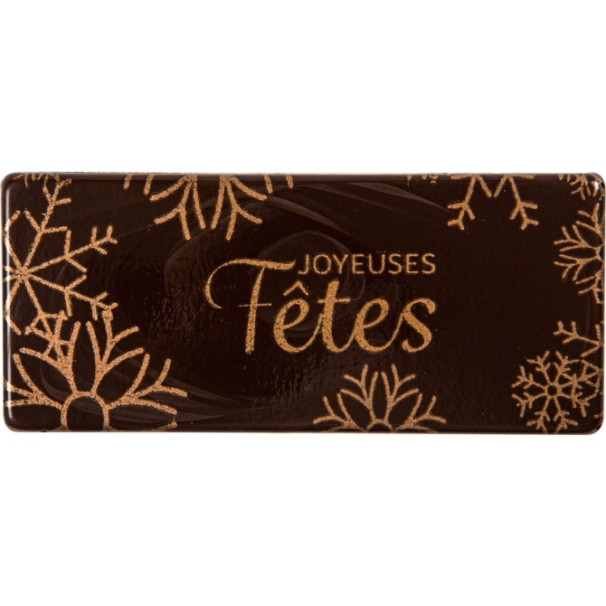 2 Plaquettes Joyeuses Ftes Flocons (8 cm) - Chocolat Noir 