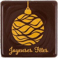 2 Carrs Joyeuses Ftes Boule de Nol (3,8 cm) - Chocolat Noir