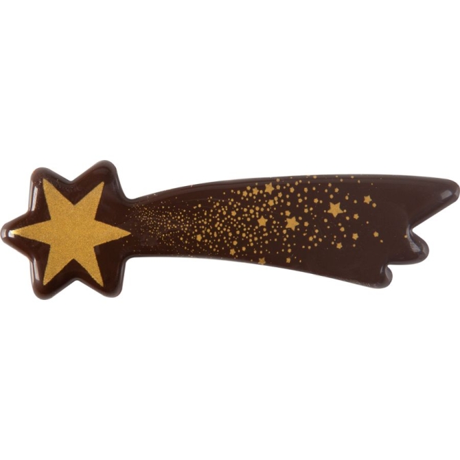 2 Etoiles Filantes Or (6, 8 cm) - Chocolat Noir 