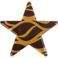 2 Etoiles Or Vagues (5,5 cm) - Chocolat Noir