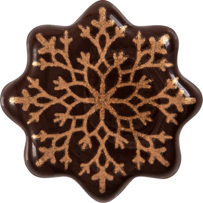 5 Flocons Or (3 cm) - Chocolat Noir 