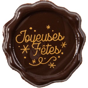 2 Tampons Joyeuses Ftes (3,8 cm) - Chocolat Noir