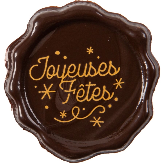 2 Tampons Joyeuses Ftes (3, 8 cm) - Chocolat Noir 