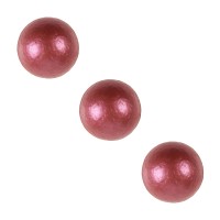 3 Boules Rouge Perl  2,2 cm - Chocolat Blanc