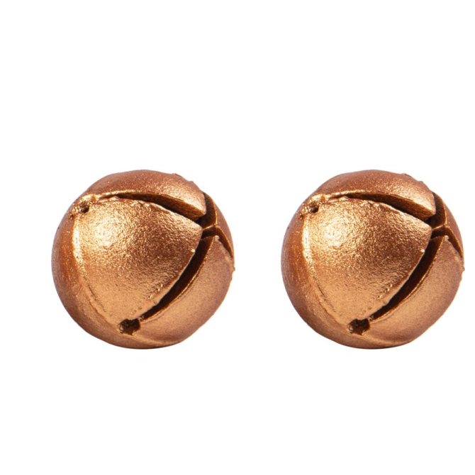 2 Boules Jingle Bells Bronze (2, 2 cm) - Chocolat 