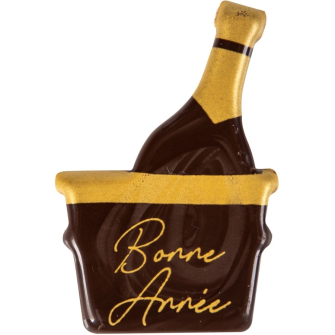 3 Bouteilles de Champagne avec sceau  Glace Bonne Anne (5 cm) - Chocolat Noir 