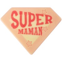 1 Grand Dcor Super Maman (8 cm) - Chocolat Blanc