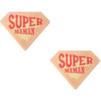 2 Dcors Super Maman (4,5 cm) - Chocolat Blanc