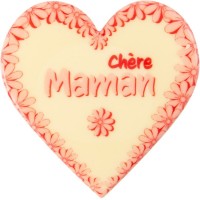 1 Grand Coeur Chre Maman ( 7,5 cm) - Chocolat Blanc