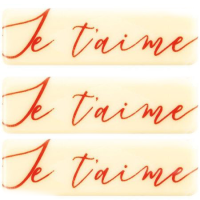 3 Plaquettes 'Je t'aime' (4,5 cm) - Chocolat Blanc