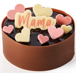 Set de 8 Coeurs - 4 Coeurs Blanc et 4 Coeurs Rose - Chocolat Blanc. n°1
