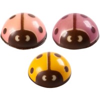 3 Coccinelles ( 2,2 cm) - Chocolat Blanc