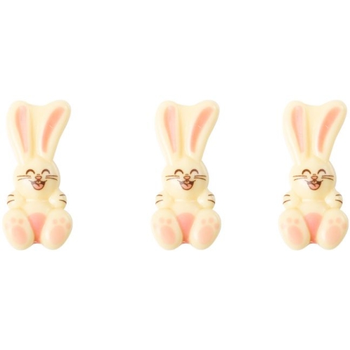 3 Lapins Souriants (5 cm) - Chocolat Blanc 