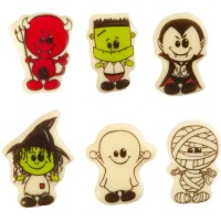 6 Figurines Halloween 4 cm - Chocolat Blanc