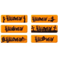 5 Plaquettes Halloween Orange 4,5 cm - Chocolat Blanc