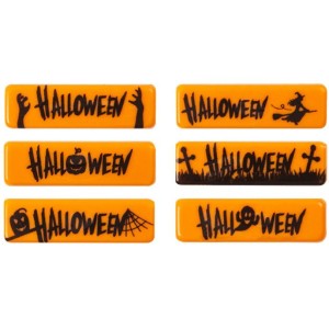 5 Plaquettes Halloween Orange 4,5 cm - Chocolat Blanc