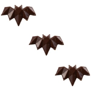 3 Chauve-Souris Relief 5,3 cm - Chocolat Noir