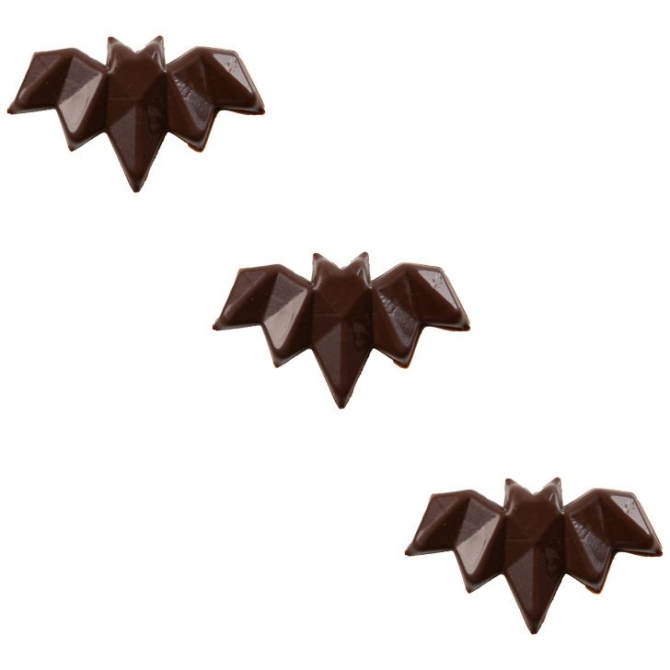 3 Chauve-Souris Relief 5, 3 cm - Chocolat Noir 