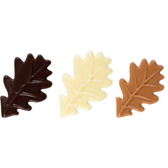 Set de 3 Petites Feuilles d Hiver  7 cm - Chocolat 