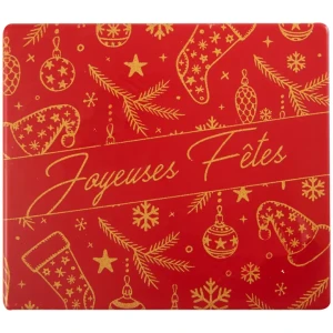 2 Embouts de Bche Joyeuses Ftes Rouge/Or 9 cm - Chocolat