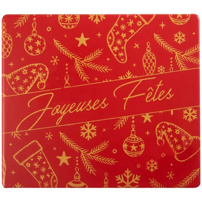 2 Embouts de Bche Joyeuses Ftes Rouge / Or 9 cm - Chocolat 