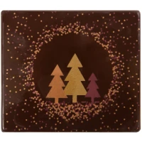 2 Embouts de Bûche Sapins de Noël 9 cm - Chocolat