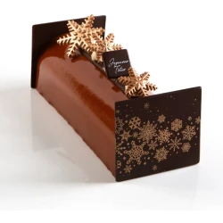 2 Embouts de Bche Flocons Or 9 cm - Chocolat. n1