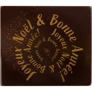 2 Embouts de Bche Joyeux Nol et Bonne Anne 9 cm - Chocolat