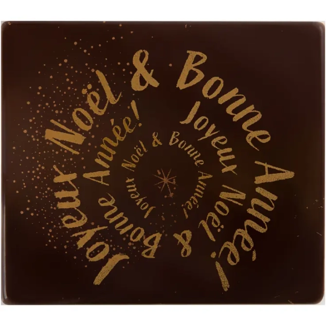 2 Embouts de Bche Joyeux Nol et Bonne Anne 9 cm - Chocolat 