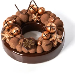 4 Plaquettes Joyeuses Nol Flocons (3, 8,  cm) - Chocolat. n1