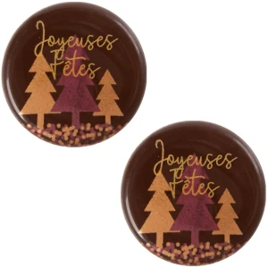 2 Mini Disques Sapins de Nol  ( 3,8) - Chocolat Noir