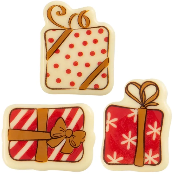 3 Plaquettes Cadeaux 4 cm - Chocolat Blanc 