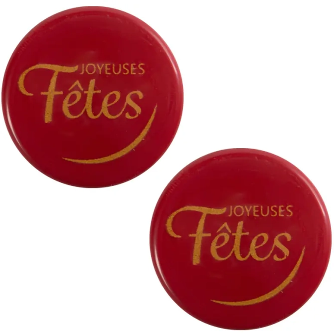 2 Mini Disques Joyeuses Ftes Rouge ( 3, 8) - Chocolat 
