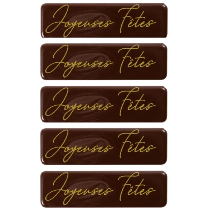 5 Petites Plaquettes Joyeuses Ftes (4, 5 cm) - Chocolat 