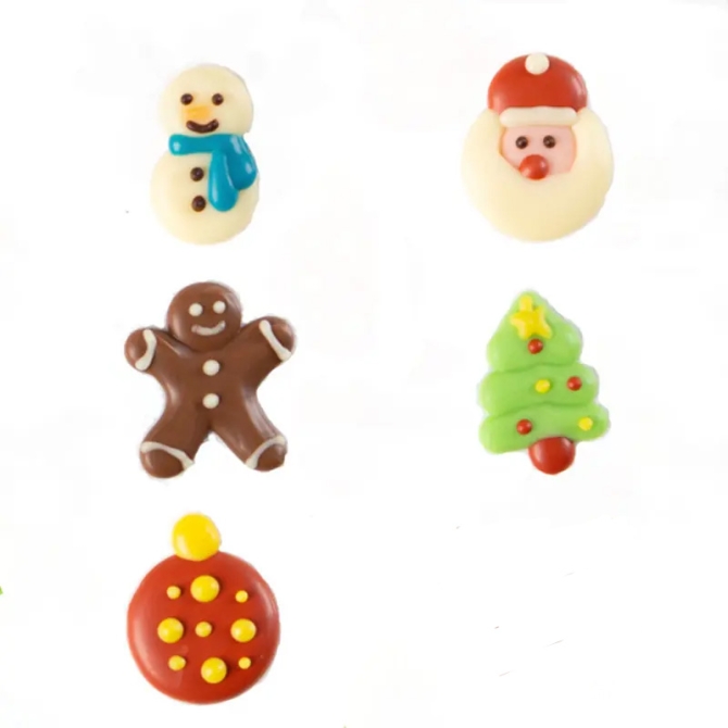 Assortiment de 5 Dcors de Nol - Chocolat Blanc 