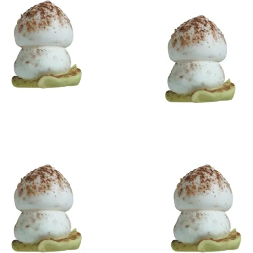 4 Champignons avec Feuille Marbré Marron (2, 7 cm) - Sucre 
