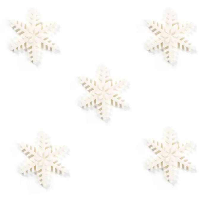 5 Flocons de Neige (4 cm) - Sucre 