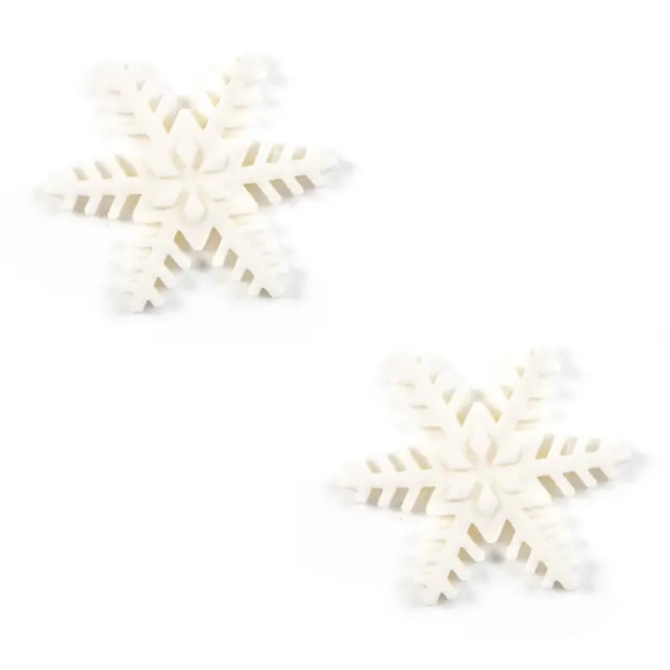 2 Grands Flocons de Neige (5, 5 cm) - Sucre 