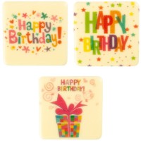 3 Carrs Happy Birthday (4,8 cm) - Chocolat Blanc