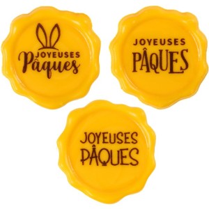 3 Tampons Joyeuses Ftes (4 cm) - Chocolat Blanc