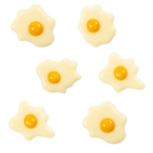 Assortiment de 6 Oeufs au Plat  (2 cm) - Chocolat Blanc