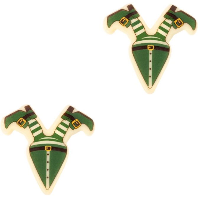 2 Pics Elfe St Patrick 5, 7 cm - Chocolat Blanc 