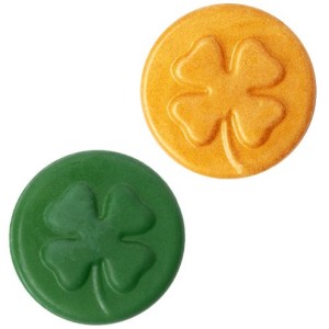 2 Pices de Monnaie Trfle  2,5 cm - Chocolat Blanc