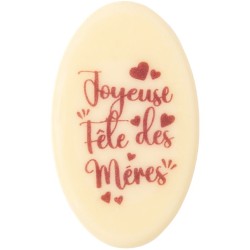 2 Plaquettes Joyeuse Fte des Mres 4, 8 cm - Chocolat Blanc. n1