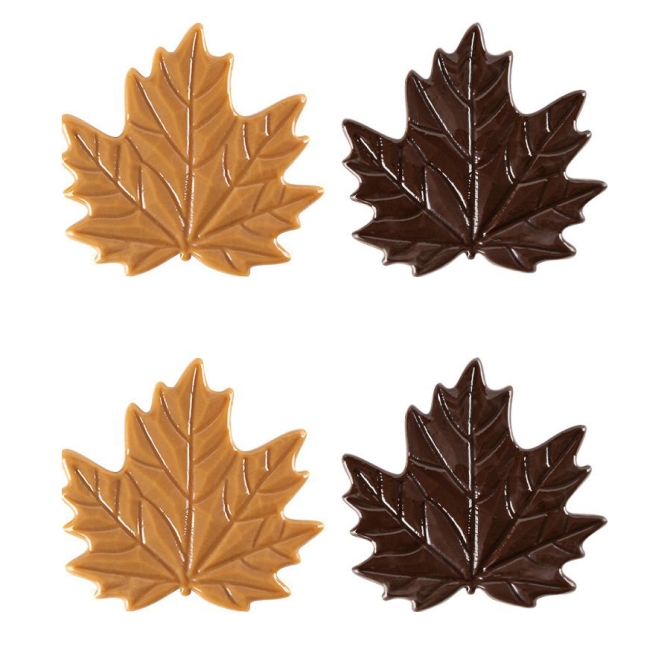 2 Feuilles d Automne 5, 5 cm  Chocolat 