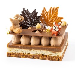 2 Feuilles d Automne 5, 5 cm  Chocolat. n1