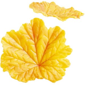 1 Feuille d'Automne Jaune 5,5 cm  Chocolat Blanc