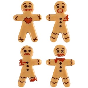 4 Bonhommes en Pain d'pices Halloween Terrifiants 4,4 cm  Chocolat